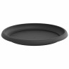 Plateau à fleurs rond 6 pcs Noir Ø 14 x 2 cm Plastique 514212514212