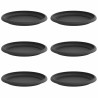 Plateau à fleurs rond 6 pcs Noir Ø 19 x 2 cm Plastique 514213514213
