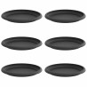 Plateau à fleurs rond 6 pcs Noir Ø 17,5 x 2 cm Plastique 514214514214