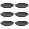 Plateau à fleurs rond 6 pcs Noir Ø 15,5 x 2 cm Plastique 514215514215