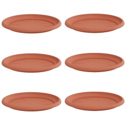 Plateau à fleurs rond 6 pcs Rouge brique Ø 27 x 2,5 cm 514216514216