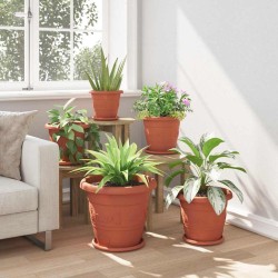 Plateau à fleurs rond 6 pcs Rouge brique Ø 27 x 2,5 cm 514216514216