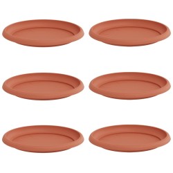 Plateau à fleurs rond 6 pcs Rouge brique Ø 23,5 x 2,5 cm 514217514217