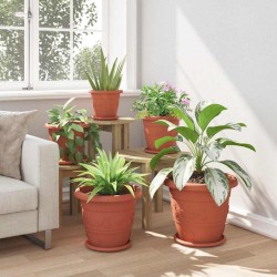 Plateau à fleurs rond 6 pcs Rouge brique Ø 23,5 x 2,5 cm 514217514217