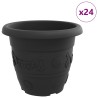 Pot à fleurs rond 24 pcs Noir Ø 34 x 28 cm Plastique 514218514218