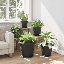 Pot à fleurs rond 24 pcs Noir Ø 39 x 32 cm Plastique 514219514219