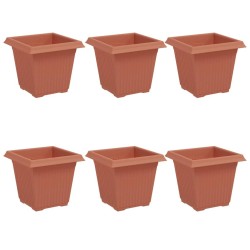 Pot de Fleurs Carré 6 pcs Rouge brique 16 x 16 x 14 cm 514220514220