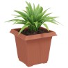 Pot de Fleurs Carré 6 pcs Rouge brique 16 x 16 x 14 cm 514220514220