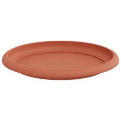 Plateau à fleurs rond 24 pcs Rouge brique Ø 14 x 2 cm Plastique 514221514221