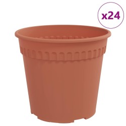 Pot à fleurs rond 24 pcs Rouge brique Ø 19 x 16 cm Plastique 514222514222
