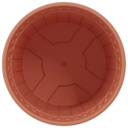 Pot à fleurs rond 24 pcs Rouge brique Ø 19 x 16 cm Plastique 514222514222
