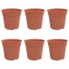 Pot à fleurs rond 6 pcs Rouge brique Ø 19 x 16 cm Plastique 514223514223