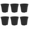 Pot à fleurs rond 6 pcs Noir Ø 17 x 14 cm Plastique 514224514224
