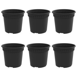 Pot à fleurs rond 6 pcs Noir Ø 15 x 12 cm Plastique 514225514225
