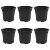 Pot à fleurs rond 6 pcs Noir Ø 15 x 12 cm Plastique 514225514225