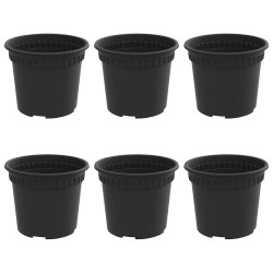 Pot à fleurs rond 6 pcs Noir Ø 12,5 x 10 cm Plastique 514226514226