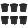Pot à fleurs rond 6 pcs Noir Ø 12,5 x 10 cm Plastique 514226514226