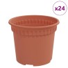 Pot à fleurs rond 24 pcs Rouge brique Ø 12,5 x 10 cm Plastique 514228514228