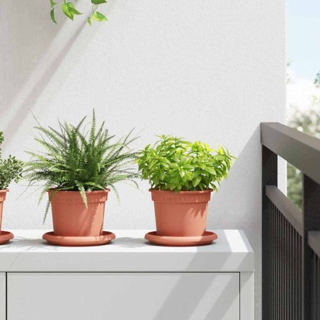 Pot à fleurs rond 6 pcs Rouge brique Ø 12,5 x 10 cm Plastique 514231514231