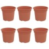 Pot à fleurs rond 6 pcs Rouge brique Ø 12,5 x 10 cm Plastique 514231514231