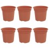 Pot à fleurs rond 6 pcs Rouge brique Ø 15 x 12 cm Plastique 514232514232