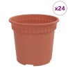 Pot à fleurs rond 24 pcs Rouge brique Ø 15 x 12 cm Plastique 514234514234