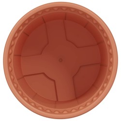 Pot à fleurs rond 24 pcs Rouge brique Ø 15 x 12 cm Plastique 514234514234