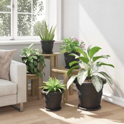 Plateau à fleurs rond 24 pcs Noir Ø 19 x 2 cm Plastique 514235514235