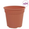 Pot à fleurs rond 24 pcs Rouge brique Ø 17 x 14 cm Plastique 514236514236