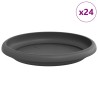 Plateau à fleurs rond 24 pcs Noir Ø 15,5 x 2 cm Plastique 514241514241