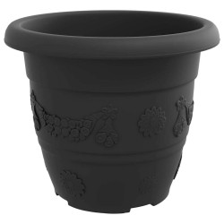 Pot à fleurs rond 24 pcs Noir Ø 30 x 25 cm Plastique 514243514243