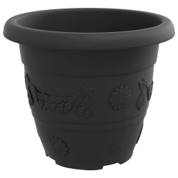Pot à fleurs rond 24 pcs Noir Ø 26 x 21,5 cm Plastique 514247514247