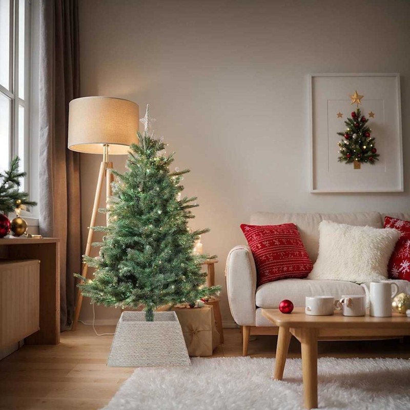 Collier de sapin de Noël Blanc 60 x 60 x 28 cm Jacinthe d'eau 514255514255