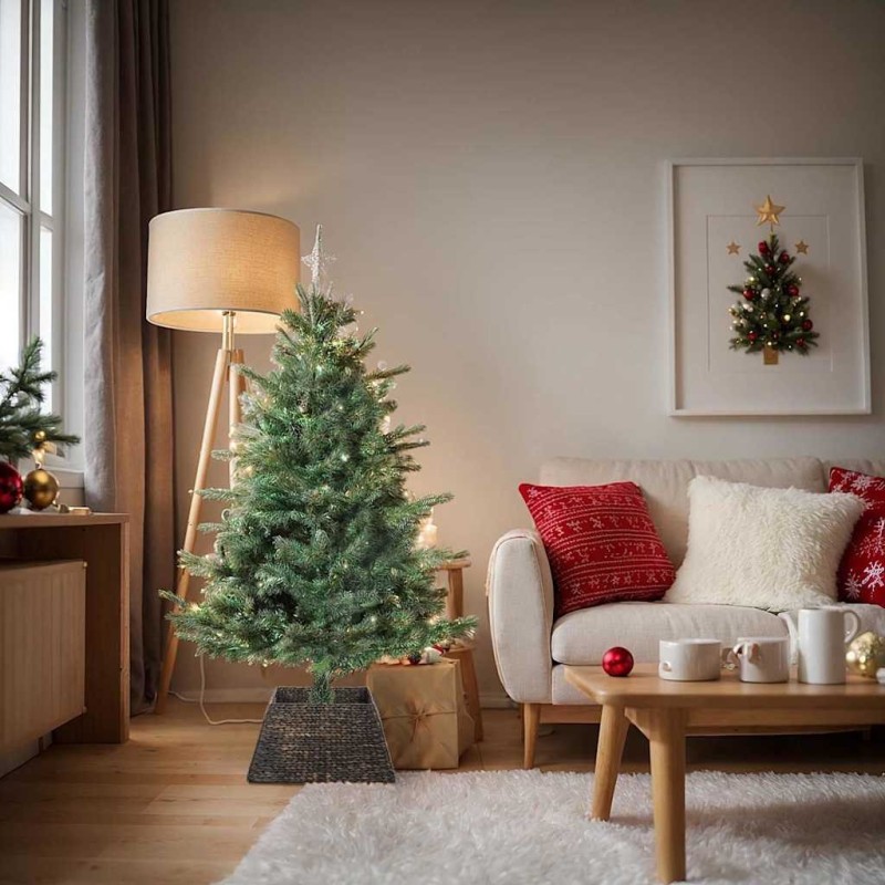 Collier de sapin de Noël Noir 50 x 50 x 25 cm Jacinthe d'eau 514257514257