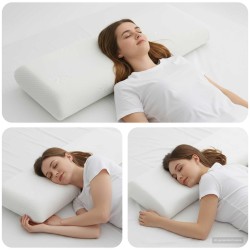 Coussin de sommeil Uni Blanc 90 x 40 x 13 cm 514262514262