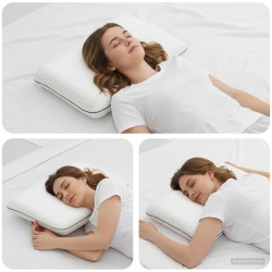 Coussin de sommeil Uni Blanc 60 x 40 x 10 cm Mousse de Gel 514264514264