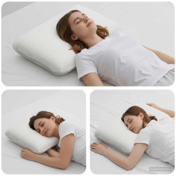 Coussin de sommeil Uni Blanc 74 x 39 x 13 cm 514268514268