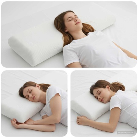 Coussin de sommeil Uni Blanc 135 x 36 x 13 cm 514269514269