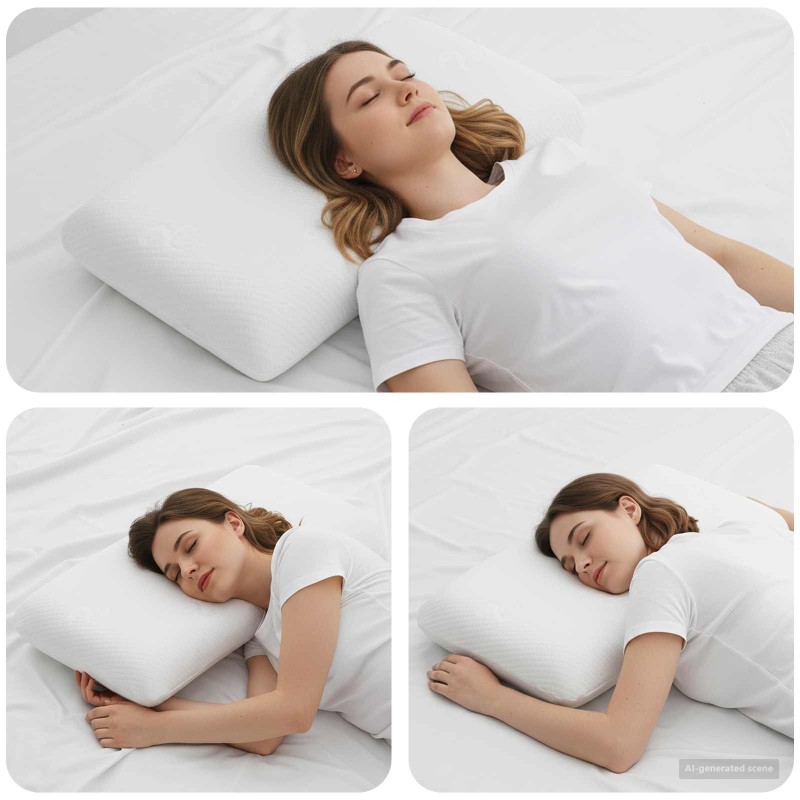 Coussin de sommeil Uni Blanc 60 x 40 x 13 cm 514270514270