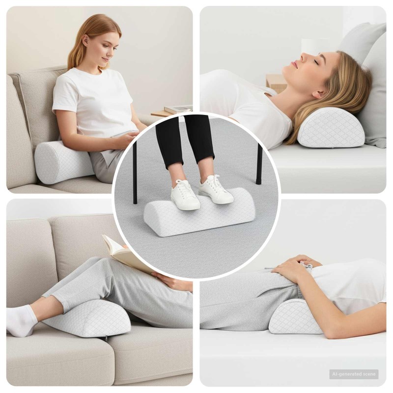 Coussin pour les jambes Uni Blanc 52 x 20 x 12 cm 514278514278