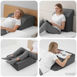 Coussin pour les jambes Uni Gris 63 x 52 x 19 cm Mousse PU 514281514281
