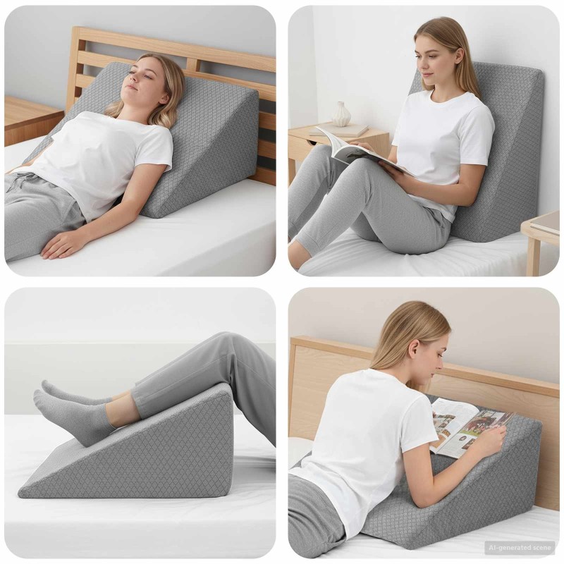 Coussin pour les jambes Uni Gris 60 x 50 x 30 cm 514284514284