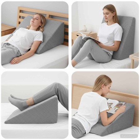 Coussin pour les jambes Uni Gris 60 x 50 x 30 cm 514284514284