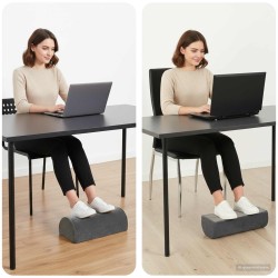 Coussin de repose-pieds Uni Gris 42 x 18 x 13 cm Mousse PU 514285514285