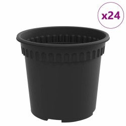 Pot à fleurs rond 24 pcs Noir Ø 15 x 12 cm Plastique 514301514301