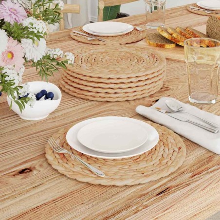 Nappes rondes en osier 10 pcs Naturel Ø 30 cm Jacinthe d'eau 514316514316