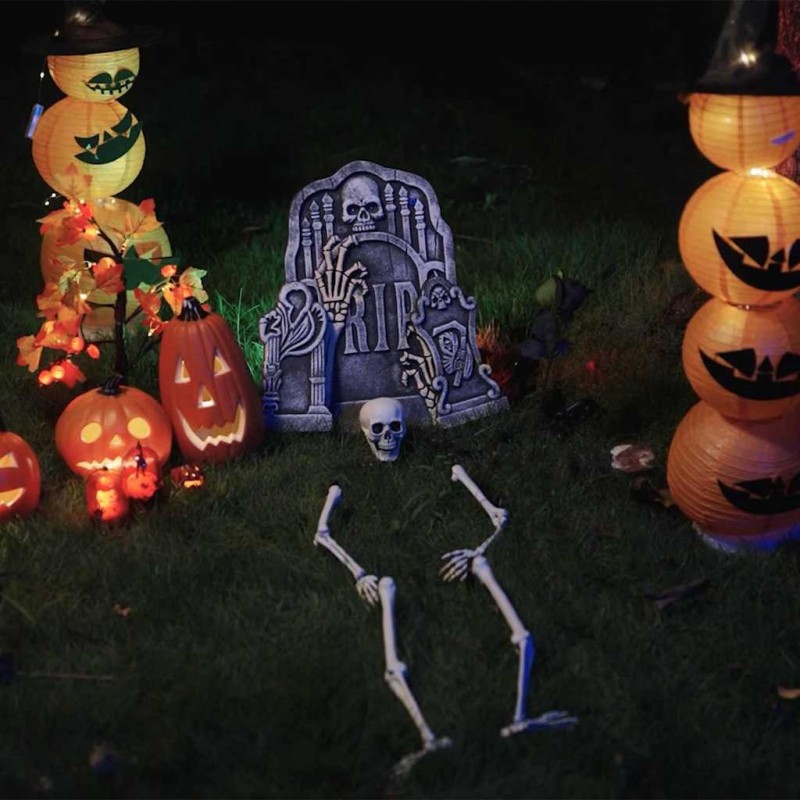 Squelette d'Halloween avec piquets de sol Blanc 45,5 x 13 cm 514333514333