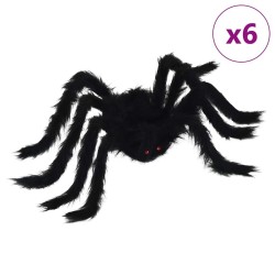 Décoration Araignée Halloween 6 pcs Noir 75 cm 514334514334