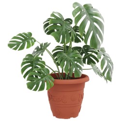 Pot à fleurs rond 24 pcs Rouge brique Ø 39 x 32 cm Plastique 514355514355