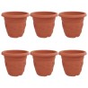 Pot à fleurs rond 6 pcs Rouge brique Ø 34 x 28 cm Plastique 514357514357